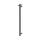 Nero Mecca 240V Single Vertical Heated Towel Rail - Graphite