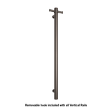 Thermoril Verticle Towel Bar Straight/Round With Hook 900x142x100mm 12V - Gun Metal (30Watt)