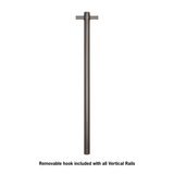 Thermoril Verticle Towel Bar Straight/Round With Hook 900x142x100mm 12V - Gun Metal (30Watt)