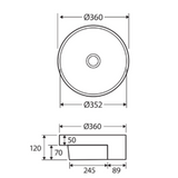 Reba Semi Recessed Fienza Basin - No Tap Hole