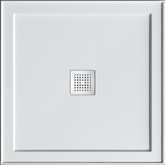 Oceano Stonelite Eco Shower Base Centre Outlet Chrome Waste - 820 x 820