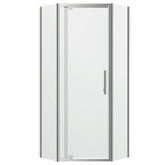 Oceano Louve Angle Pivot Neo Shower Screen Chrome - Return 1000 x 1200mm
