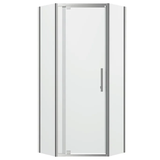 Oceano Louve Angle Pivot Neo Shower Screen Chrome - Return 1000 x 1200mm