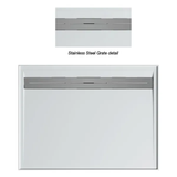 Oceano Stonelite Urban MKII Shower Base - 1200 x 900mm Rear Outlet with Stainless Steel Channel