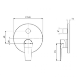 Shower/Bath Diverter Phoenix Arlo Mixer - Brushed Nickel