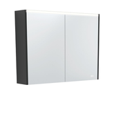 Fienza 900Mm Led Mirror Cabinet With Satin Black Side Panels Psc900B-Led