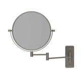 1 & 5x Magnification Chrome Wall Mounted Thermogroup Shaving Thermogroup Mirror, 200mm Diameter - Brushed Nickel