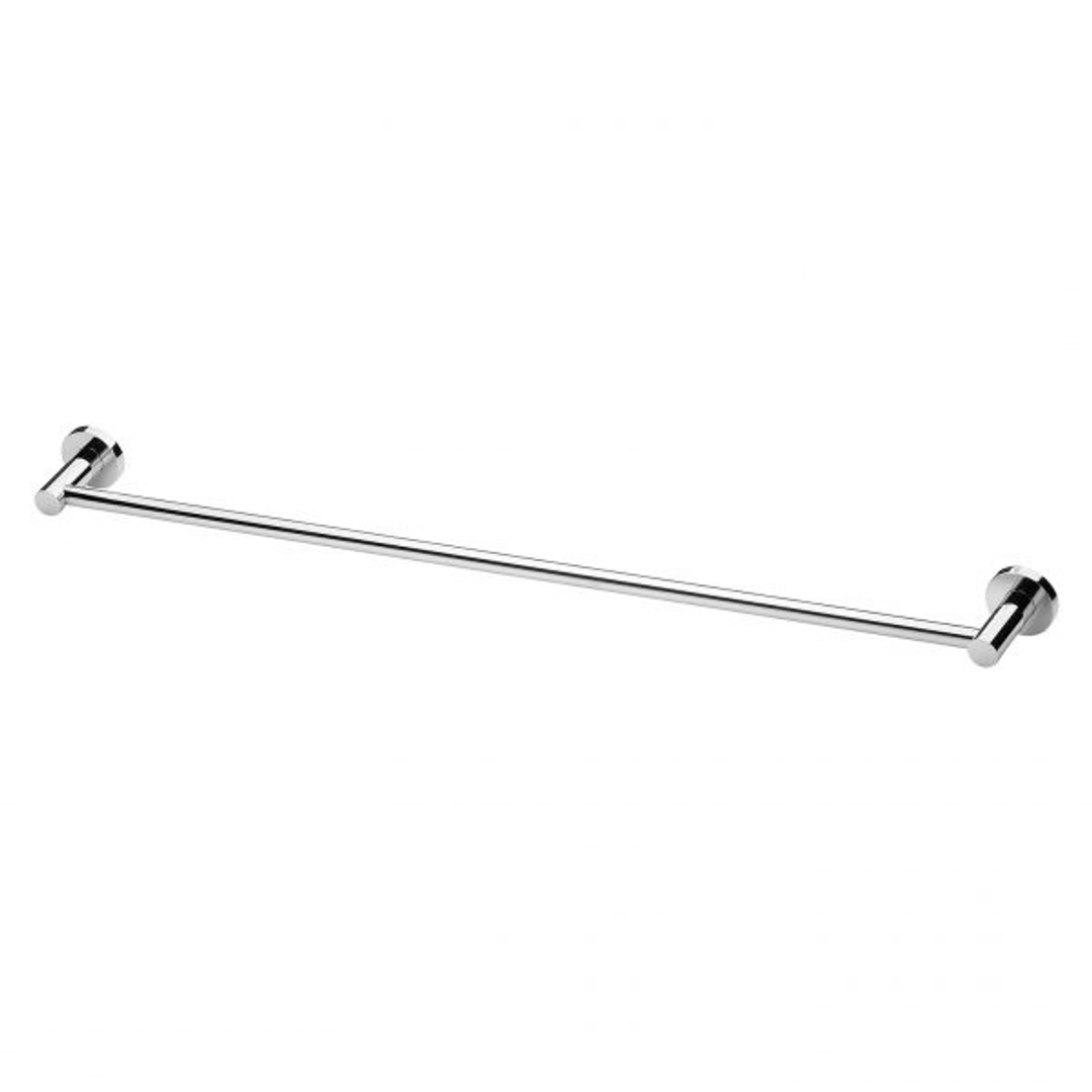 Phoenix RadII Single Towel Rail 800Mm Round Plate - Chrome