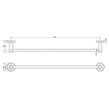 Radii Single Phoenix Towel Rail 600mm Round Plate - Chrome
