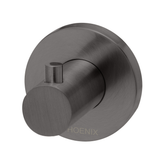Phoenix Radii Robe Hook Round Plate - Brushed Carbon