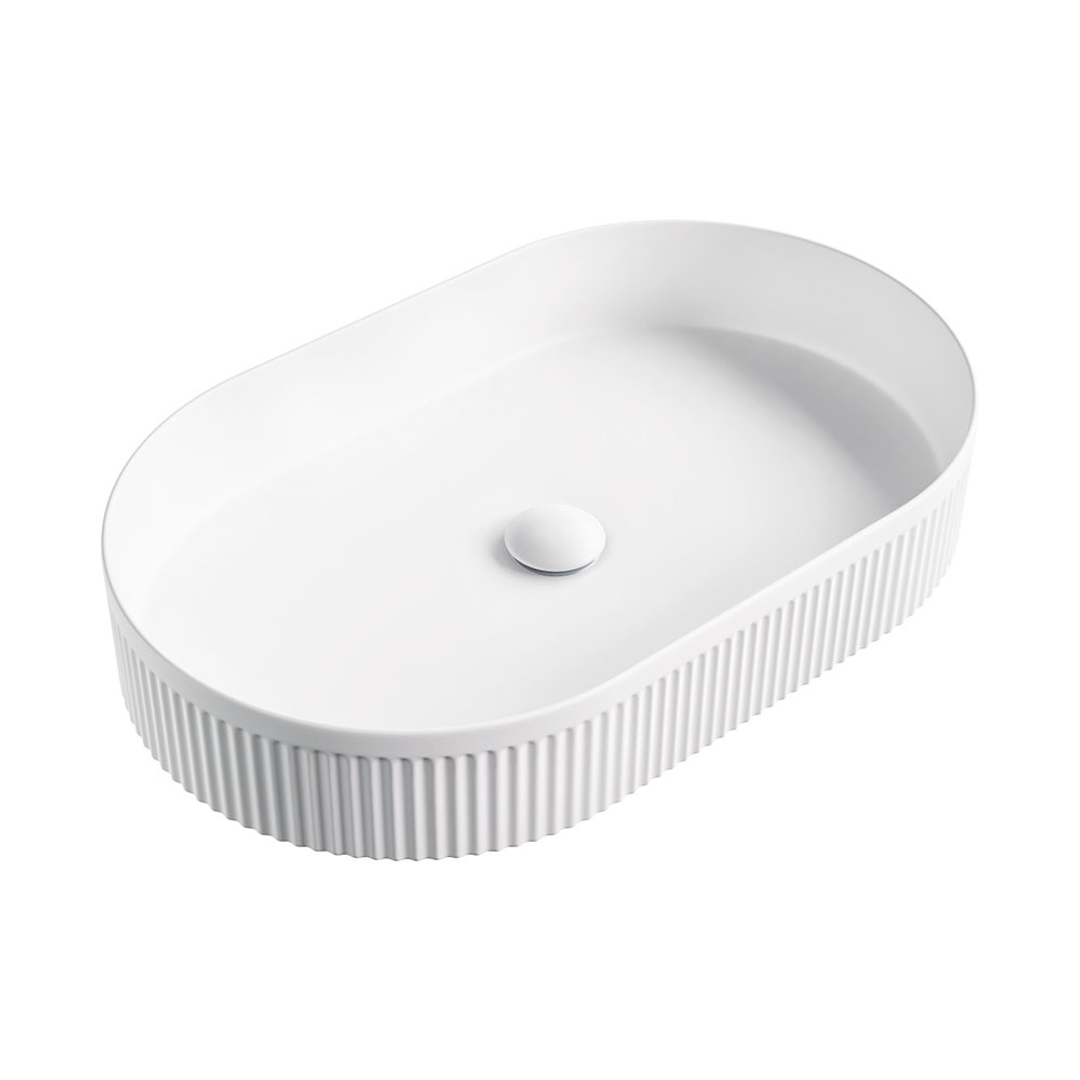 Fienza Eleanor Oval Above Counter Basin - Matte White