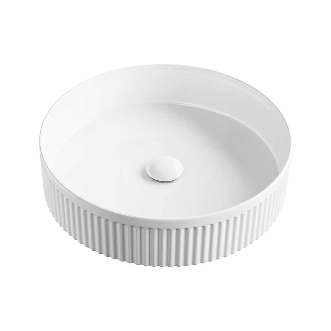 Fienza Eleanor Fluted Round Above Counter Basin - White