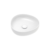 Pebble Small Above Counter Fienza Basin, Matte White