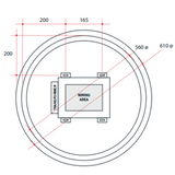 Backlit Square Thermogroup Mirror Without Border Cools Includes Thermogroup Mirror Demister - 900x900x45mm 68Watts
