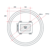 BACKLIT ROUND Thermogroup Mirror WITH BORDER 610mm 18 WATTS