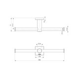 Radii Double Phoenix Toilet Roll Holder Square Plate Chrome RS891 Chrome