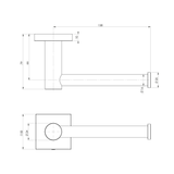 Radii Phoenix Toilet Roll Holder Square Plate - Chrome