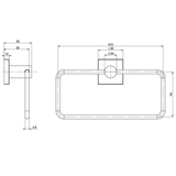 Radii Guest Phoenix Towel Holder - Chrome Square