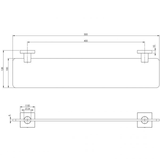 Radii Glass Phoenix Shelf Square Plate - Chrome