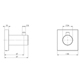 Radii Robe Phoenix Hook Square Plate - Chrome