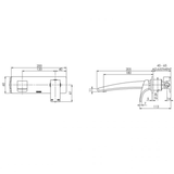 Rush Wall Basin Phoenix Mixer Set 180mm Square - Matt Black