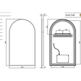 A Series Arch Backlit Remer Mirror - Baltic Brass Frame