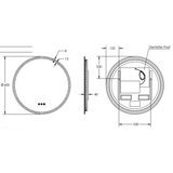 Sphere LED Remer Mirror With Demister + Bluetooth Speakers 810W x 810H X 40D - Matt White