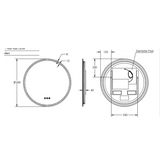 Sphere Led Remer Mirror With Demister 610W X 610H X 40D - Gunmetal