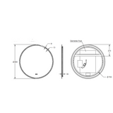 Sphere LED Remer Mirror with Demister 600 x 600 - Matt White