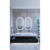 Backlit Pill Shape Thermogroup Mirror 500x1000x45mm 61Watts - Cool Lights