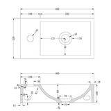 Spoleto Concrete BNK Basin 400 X 220 X 100mm - White Sandstone