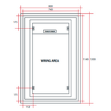 Backlit Rectangular Thermogroup Mirror With Border Cool Light Includes Thermogroup Mirror Demister - 1200x800x45mm 66Watts