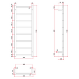Straight Round Stainless Thermorail Ladder - 400X1120X122mm 65Watts 8 Bars