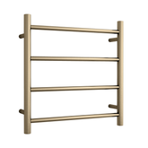 Straight/Round Thermorail 550X550X122mm 41Watts 4 Bars - Brushed Brass