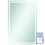 Sierra Rectangle Polished Edge Thermogroup Mirror with Sandblasted Border 1500x900mm - With Hangers