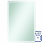 Sierra Rectangle Polished Edge Thermogroup Mirror with Sandblasted Border 1500x900mm - With Hangers