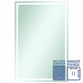 Sierra Rectangle Polished Edge Thermogroup Mirror with Sandblasted Border 1500x900mm - With Hangers and Demister