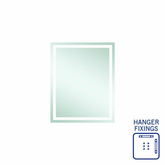 Sierra Rectangle Polished Edge Thermogroup Mirror with Sandblasted Border 600x750mm - With Hangers