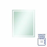 Sierra Rectangle Polished Edge Thermogroup Mirror with Sandblasted Border 900x750mm - With Hangers