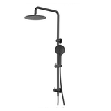 Axus Streamline Shower Column Dual In Div 250Mm Head Air-Fusion H/Shower - Matt Black