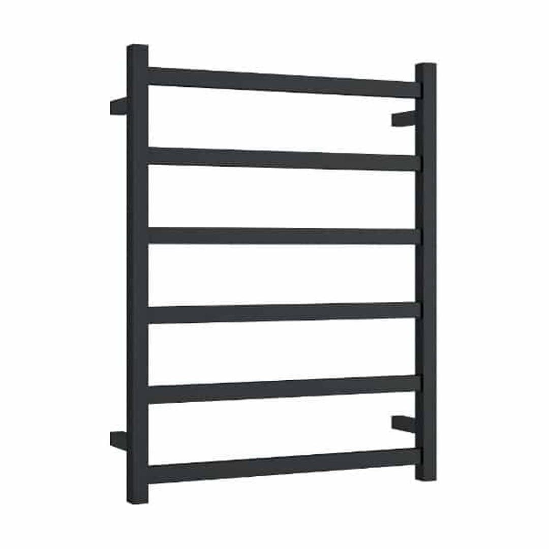 Thermorail Straight/ Square Heated 600 X 800 X 120mm 104 Watt 6 Bar - Matte Black