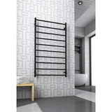 Straight/Round Thermorail 700x1200x122mm 128Watts 10 Bars - Matt Black