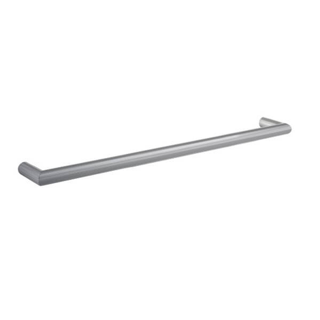 Thermorail Round Heated Single Rail 632X32X100mm 18W - Brushed Stainless
