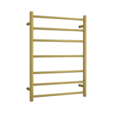 Thermorail ROUND LADDER HEATED TOWEL RAIL 600 X 800MM BRUSHED GOLD