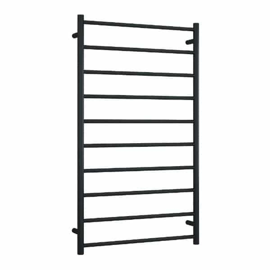 Thermorail Straight/Round Heated 700X1200X122mm 128 Watts 10 Bars - Matt Black