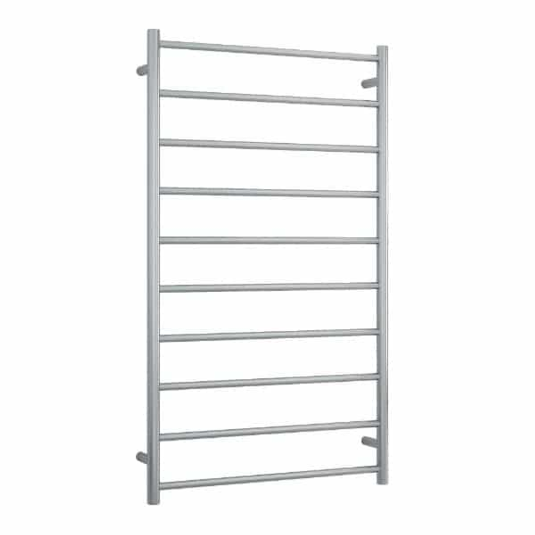 Thermorail Straight/Round Heated 700X1200X122mm 128 Watts 10 Bars - Brushed Chrome
