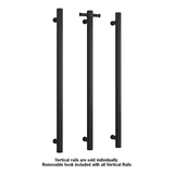 Thermogroup STRAIGHT/ ROUND 12VLT MATT BLACK VERTICLE TOWEL RAIL