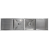 Interchange Uptown 250 Double Bowl Sink with Drainer - 1725 X 450 X 250 Radius Corner