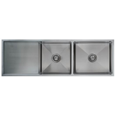 Interchange Uptown 250 Double Bowl Sink with Drainer - 1400 X 450 X 250 Radius Corner
