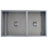 Uptown 250 1 & 3/4 Double Bowl Interchange Sink 775 X 450 X 250 - Square Corner